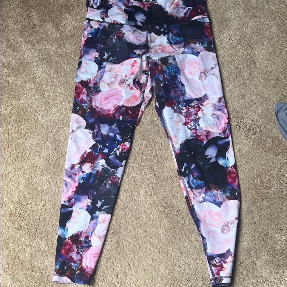 Old Navy Floral Women's Leggings - Pink and Blue